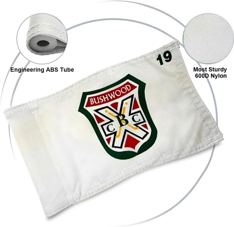 2BUT Golf Pin Flag, Bushwood Country Club, Green, 20"x13", Fade Resistant, Polyester/Nylon Blend, Golf Practice/ Course, Indoor/Outdoor - Image 3